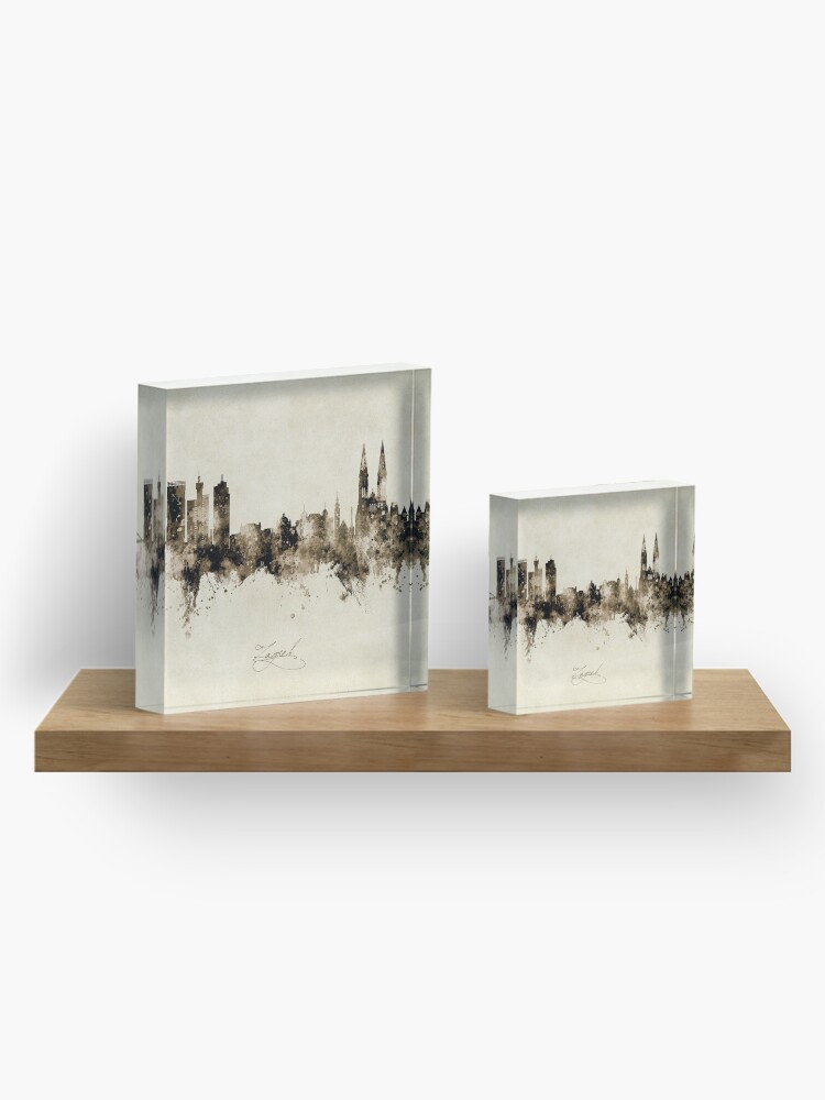 Alternate view of Zagreb Croatia Skyline Acrylic Block