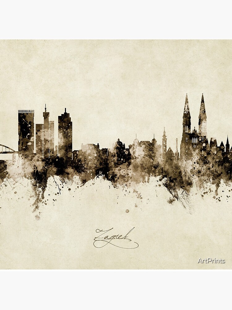Zagreb Croatia Skyline by ArtPrints