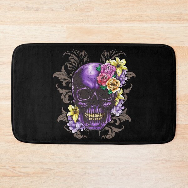 Item preview, Purple Floral Skull Lover With Roses & Flowers designed and sold by UniQueensShop.