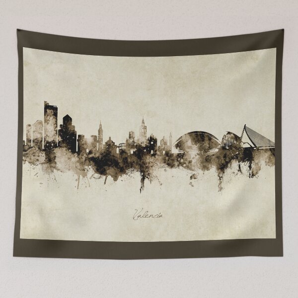 Item preview, Valencia Spain Skyline designed and sold by ArtPrints.