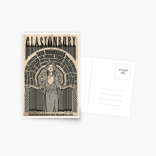 Glastonbury 50 Year Anniversary Poster Postcard