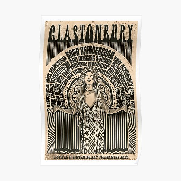 Glastonbury 50 Year Anniversary Poster Poster