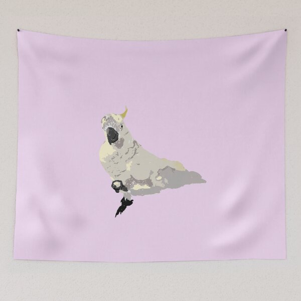 Item preview, Sulphur Crested Cockatoo (Cacatua galerita) on pink designed and sold by ChrissyWild.