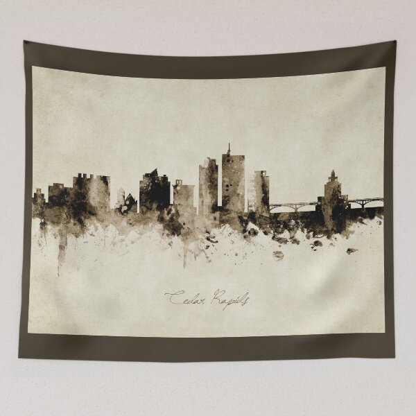 Item preview, Cedar Rapids Iowa Skyline designed and sold by ArtPrints.