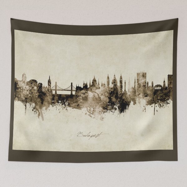 Item preview, Budapest Hungary Skyline designed and sold by ArtPrints.