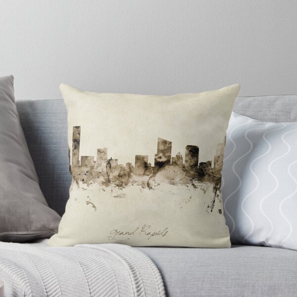 Aperçu de l'œuvre Grand Rapids Michigan Skyline créée et vendue par ArtPrints.