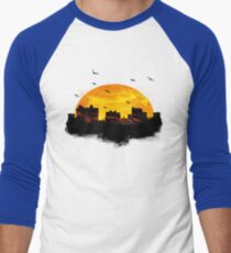 Cool Sunset - City Skyline - Cute Birds Men's Baseball ¾ T-Shirt