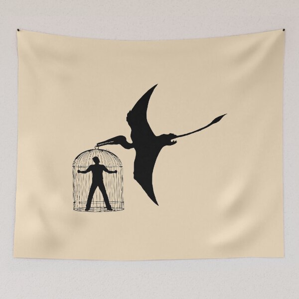 Item preview, Pterodactylus dinosaur man in a cage designed and sold by Collagedream.