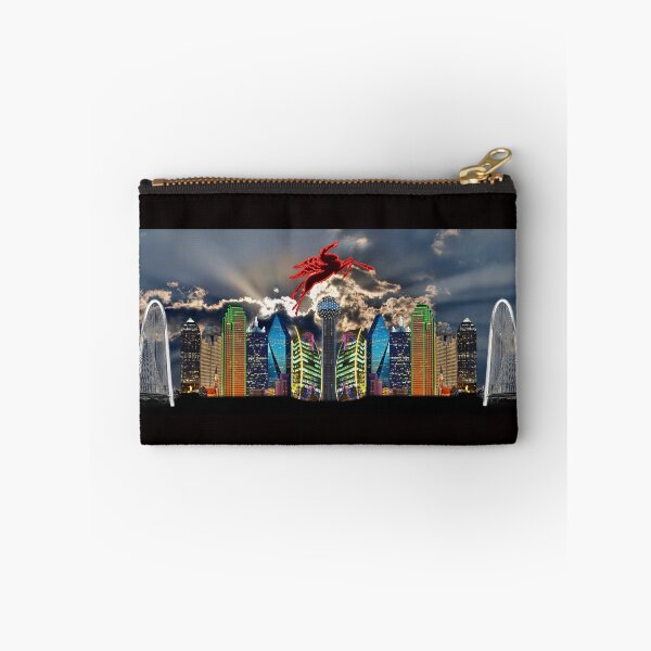 Item preview, Skyline of Mirrored Dallas Icons With Clouds designed and sold by Warren Paul Harris.