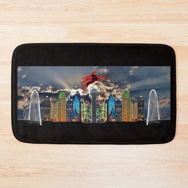 Item preview, Skyline of Mirrored Dallas Icons With Clouds designed and sold by Warren Paul Harris.