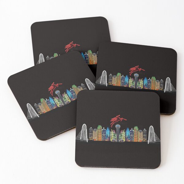 Item preview, Skyline of Mirrored Dallas Icons With Transparent Background designed and sold by Warren Paul Harris.