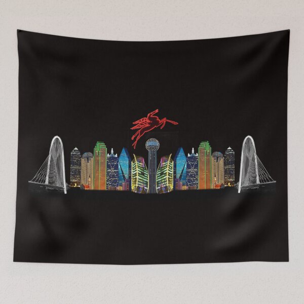 Item preview, Skyline of Mirrored Dallas Icons With Transparent Background designed and sold by Warren Paul Harris.