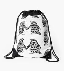 Penguin Couple Drawstring Bag