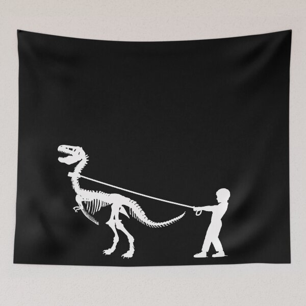 Item preview, dinosaur and  kid  white silhouette designed and sold by Collagedream.