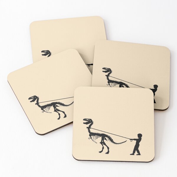 Item preview, Dinosaur fossil and kid white silhouette designed and sold by Collagedream.