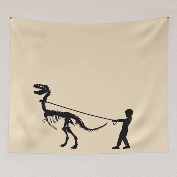 Item preview, Dinosaur fossil and  kid  white silhouette designed and sold by Collagedream.