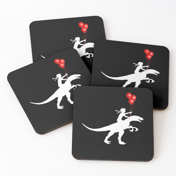 Item preview, dinosaur and kid white silhouette designed and sold by Collagedream.