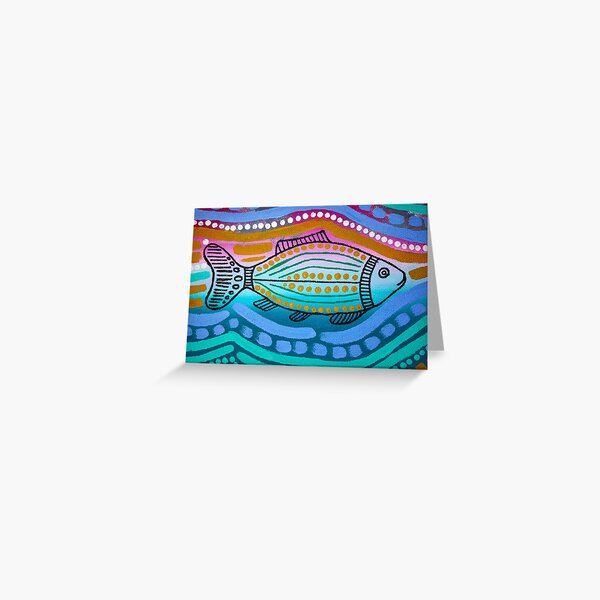 Colorful watercolor fish unique Redbubble Christmas gifts for a fish lover  | Greeting Card