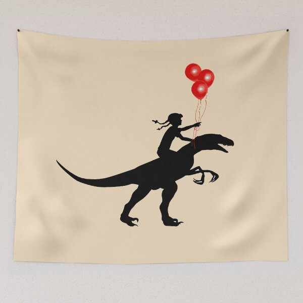 Item preview, dinosaur and  kid  white silhouette designed and sold by Collagedream.