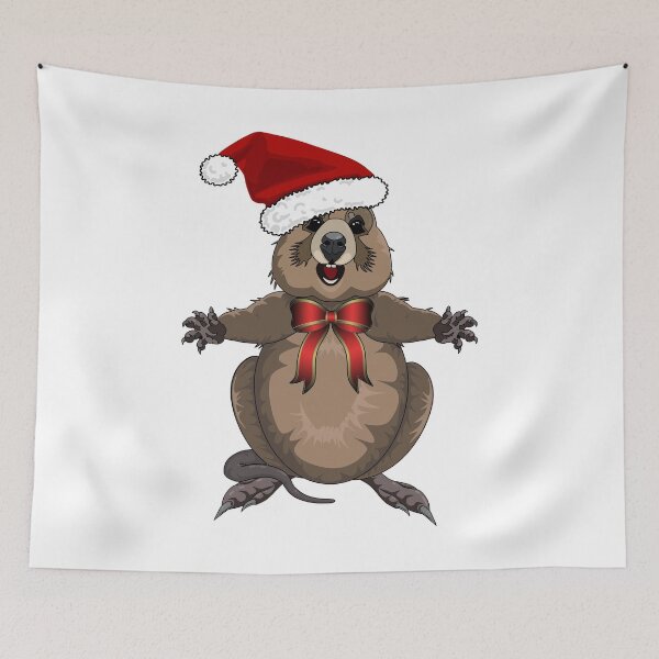 Item preview, Happy Christmas Quokka - Just by Himself! by Amanda M Lucas designed and sold by Amanda Lucas.
