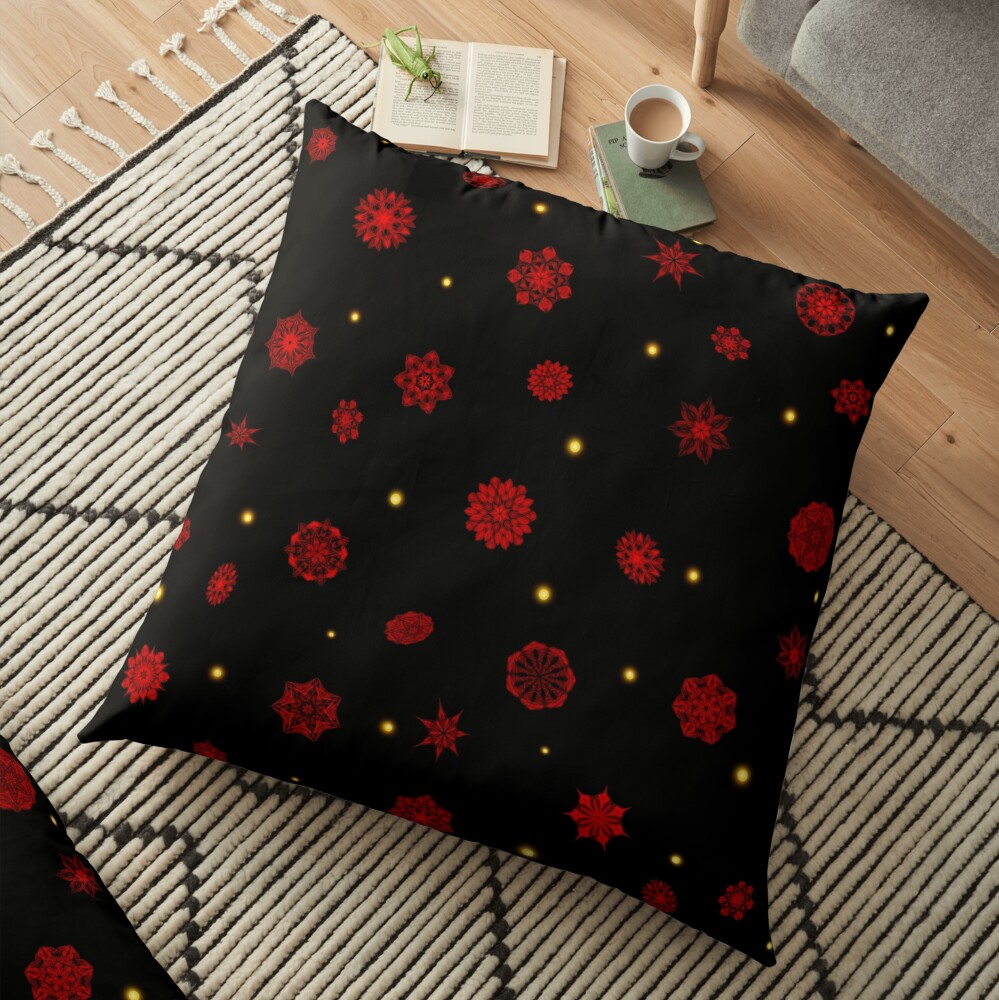 Fire in the Night Floor Pillow