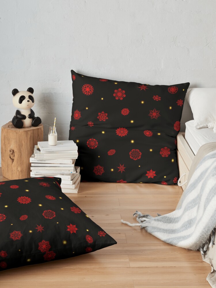 Alternate view of Fire in the Night Floor Pillow