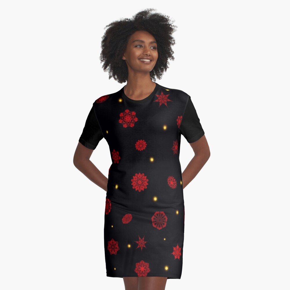Fire in the Night Graphic T-Shirt Dress