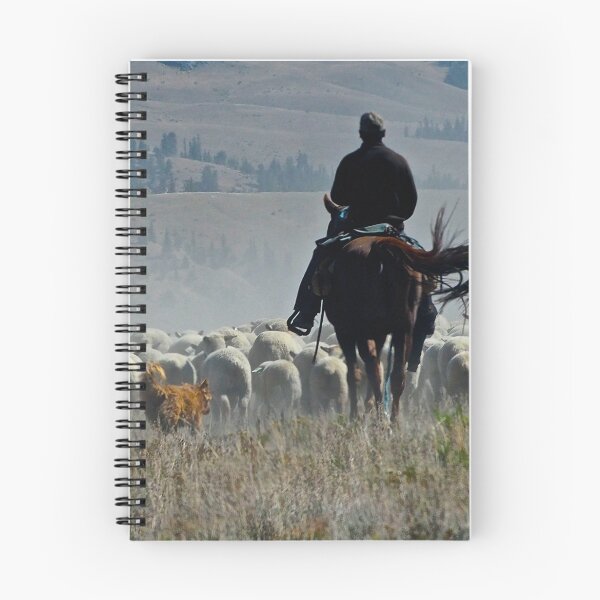 Item preview, Cowboy Herding Sheep in the Mountains designed and sold by May Finch.