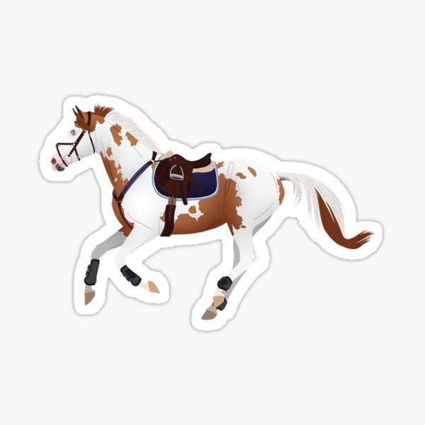 Chestnut Overo Show Jumper - Equine Rampaige Sticker