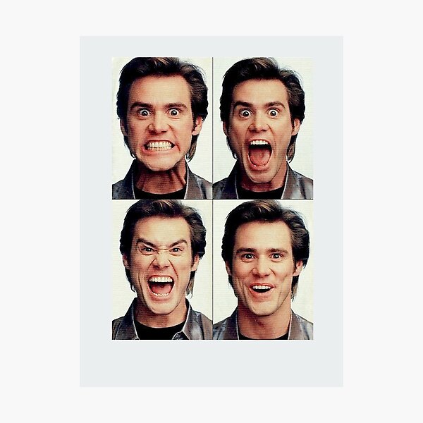 Jim Carrey faces in color Photographic Print