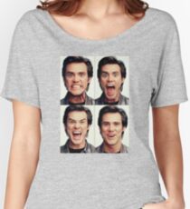 Jim Carrey faces in color Women's Relaxed Fit T-Shirt