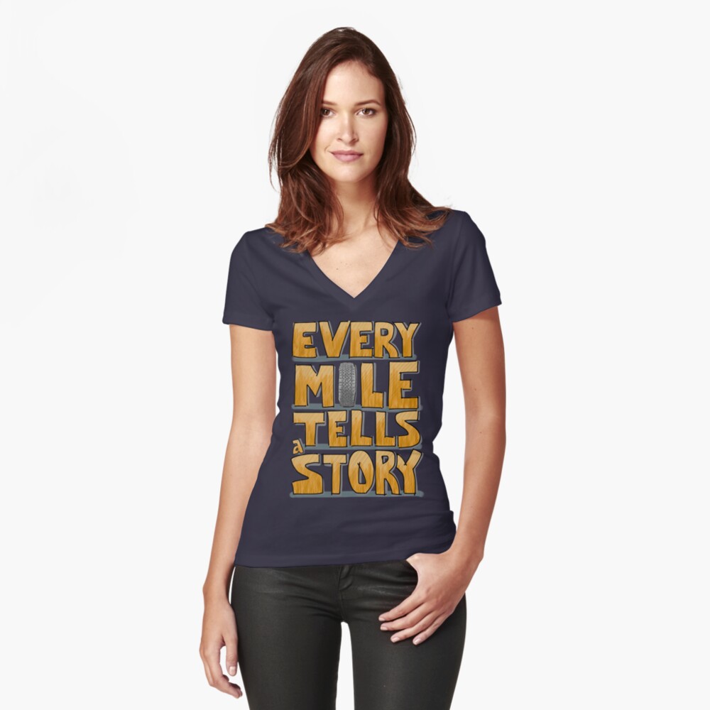 Tire in the Mile Fitted V-Neck T-Shirt