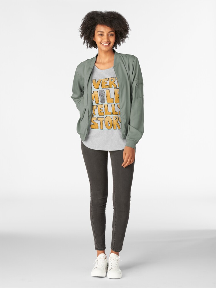 Alternate view of Tire in the Mile Premium Scoop T-Shirt