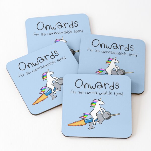 Aperçu de l'œuvre En avant ! À une vitesse déraisonnable (Licorne chevauchant un narval) créée et vendue par jezkemp.