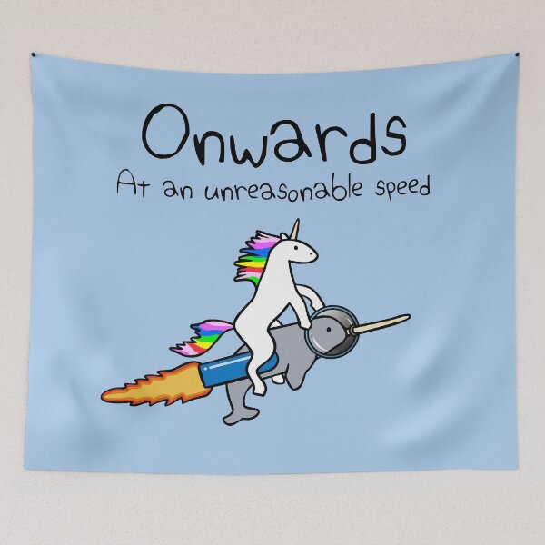 Item preview, Onwards! At An Unreasonable Speed (Unicorn Riding Narwhal) designed and sold by jezkemp.
