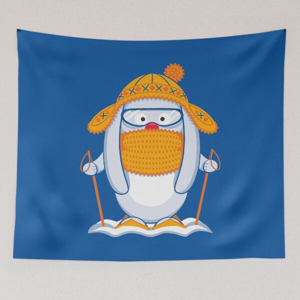 Item preview, White skiing hare designed and sold by lents.