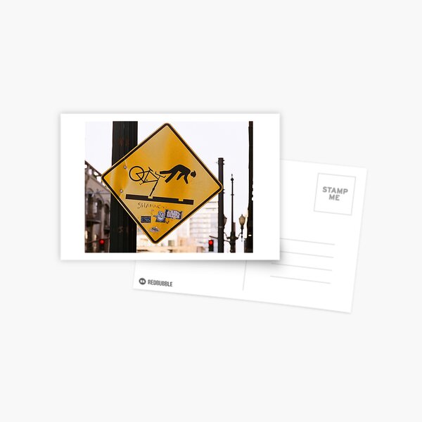 Falling Cyclist Postcard