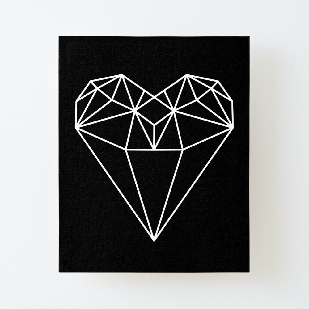 Geometric Diamond Heart Shape Graphic Art Board Print By Dianakrumina Redbubble