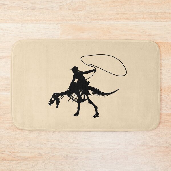 Item preview, dinosaur and cowboy  black silhouette designed and sold by Collagedream.