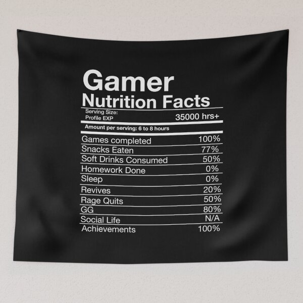 Item preview, Gamer Nutrition Facts Gamer Funny Video Game designed and sold by Leslie Smith.