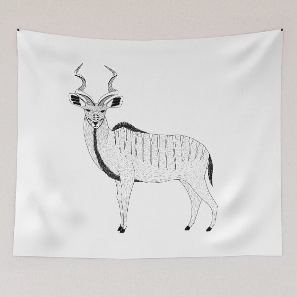 Item preview, Greater Kudu (ink illustrations of weird animals that are real) designed and sold by InkDier.