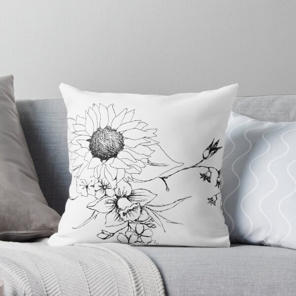 Artikelvorschau, Blumen-Schwarz und Weiß entworfen und verkauft von SolsticeZ.