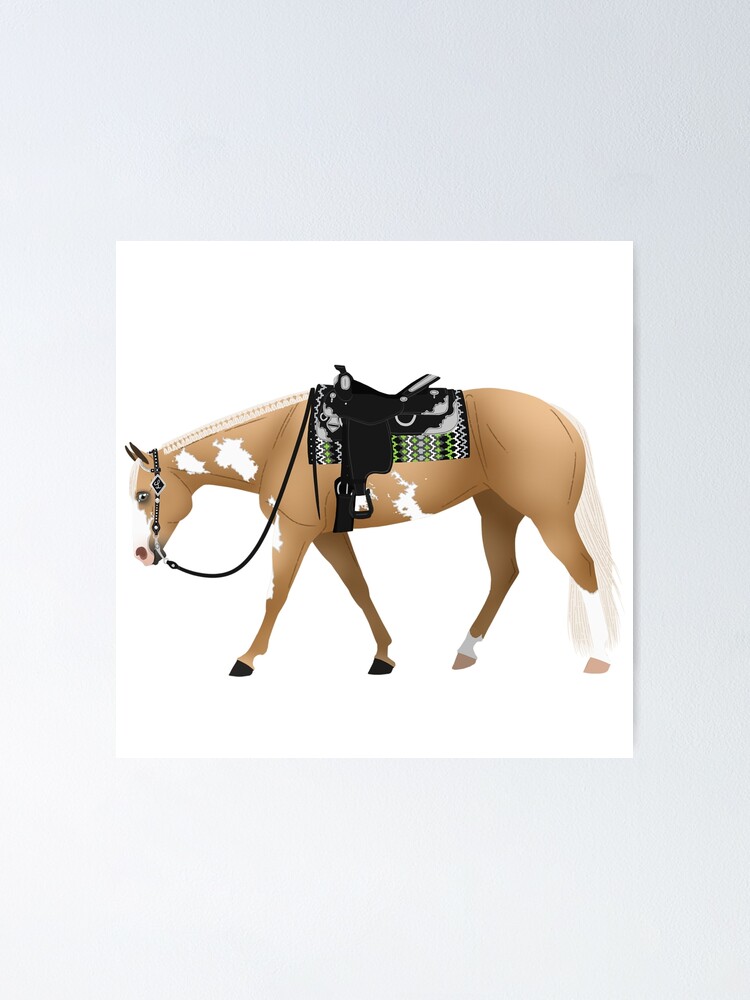 Palomino Paint Show Horse Equine Rampaige Poster By Equinerampaige Redbubble