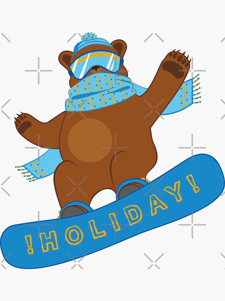 "Snowboarding funny Bear" Sticker by lents Redbubble