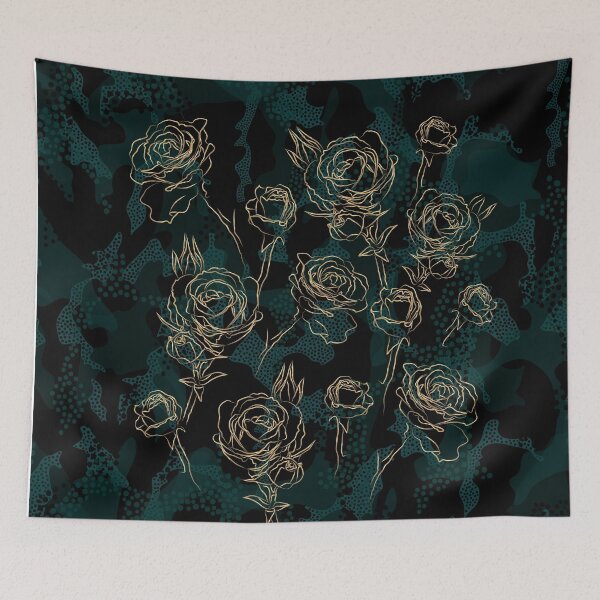 Item preview, Gold roses on a dark summer night designed and sold by IrinaIkar.