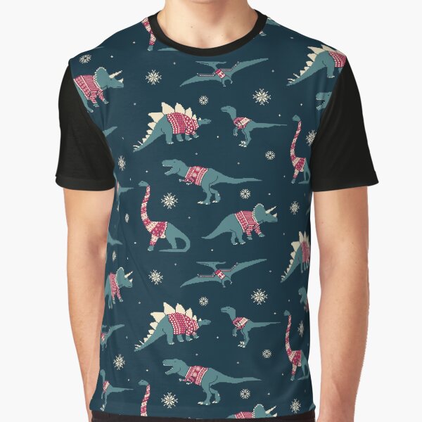 Vista previa del artículo con la obra «Dinos en suéteres», diseñado y vendido por HandsOffMyDinosaur.