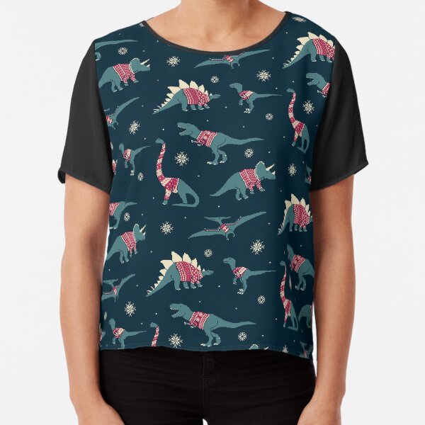 Dinos In Sweaters Chiffon Top