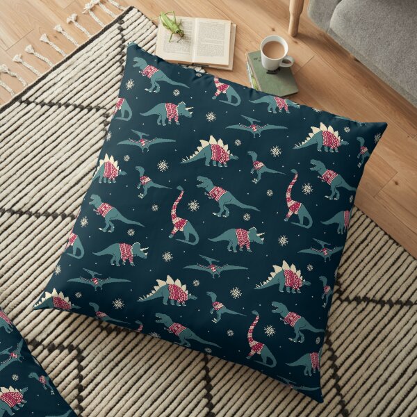 Dinos In Sweaters Floor Pillow