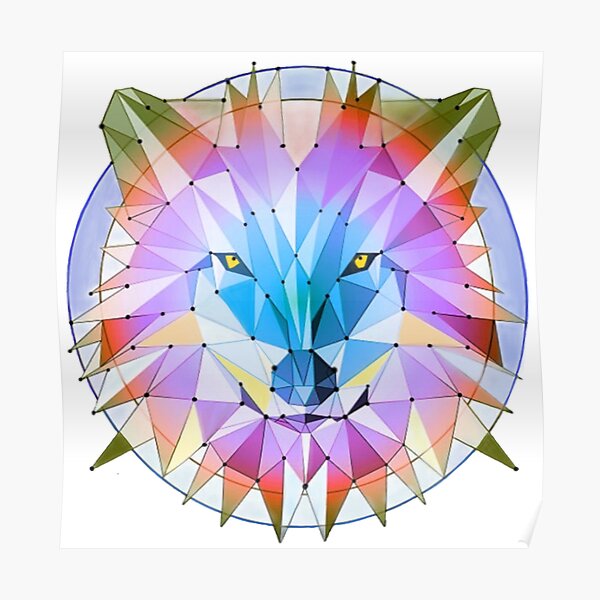 Geometric Wolf Poster