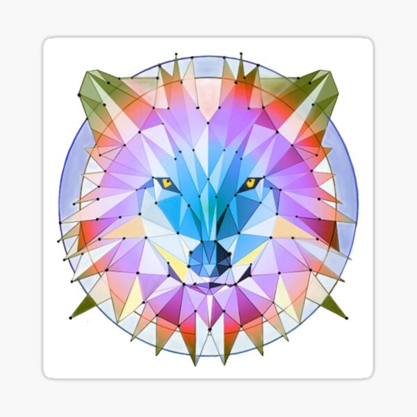 Geometric Wolf Sticker